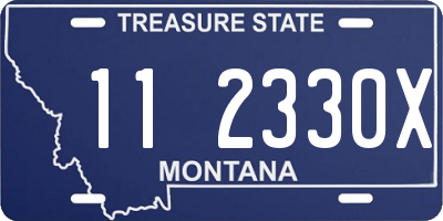 MT license plate 112330X