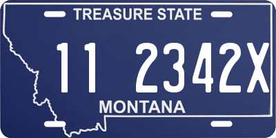 MT license plate 112342X