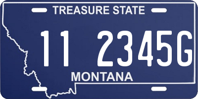MT license plate 112345G