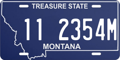 MT license plate 112354M
