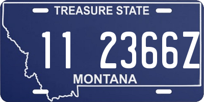 MT license plate 112366Z