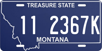 MT license plate 112367K