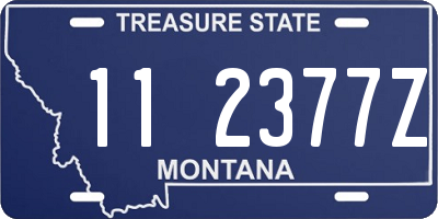 MT license plate 112377Z