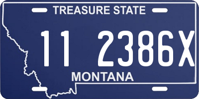 MT license plate 112386X