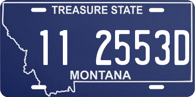 MT license plate 112553D