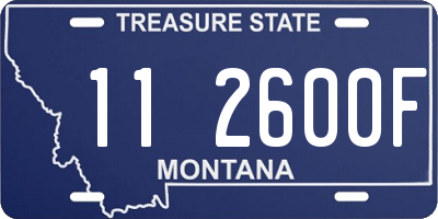 MT license plate 112600F