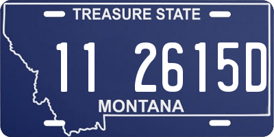 MT license plate 112615D