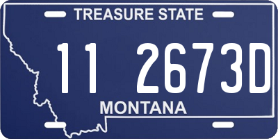 MT license plate 112673D