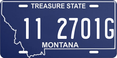 MT license plate 112701G