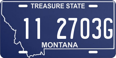 MT license plate 112703G
