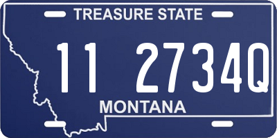MT license plate 112734Q