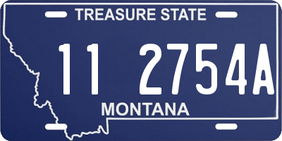 MT license plate 112754A