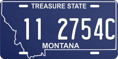 MT license plate 112754C