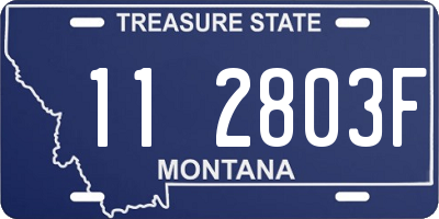 MT license plate 112803F