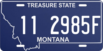 MT license plate 112985F