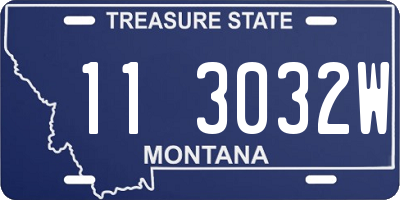 MT license plate 113032W