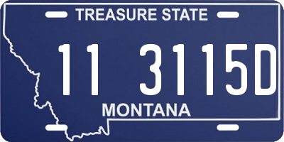 MT license plate 113115D