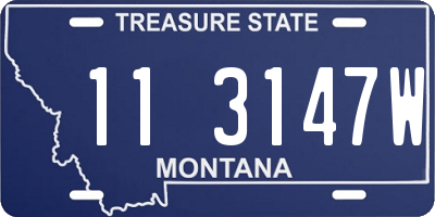 MT license plate 113147W