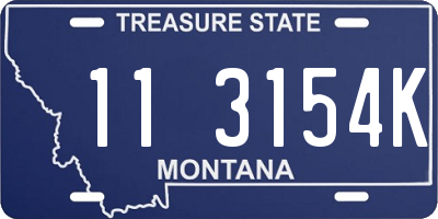 MT license plate 113154K