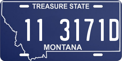 MT license plate 113171D