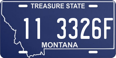 MT license plate 113326F