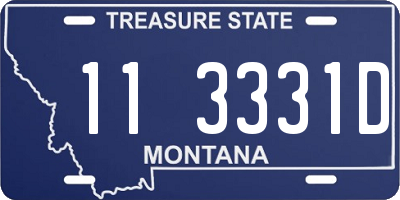 MT license plate 113331D