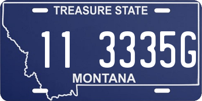MT license plate 113335G