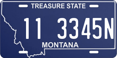 MT license plate 113345N
