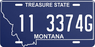 MT license plate 113374G
