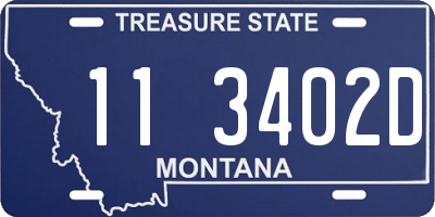 MT license plate 113402D