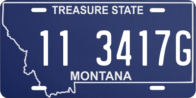 MT license plate 113417G