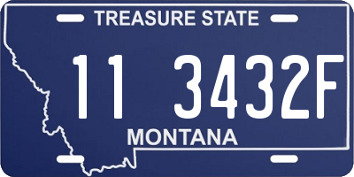 MT license plate 113432F