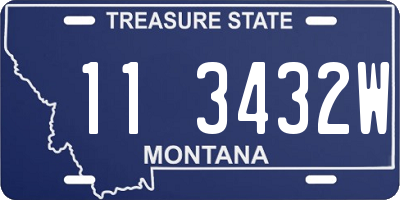 MT license plate 113432W