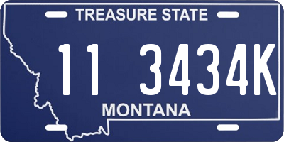 MT license plate 113434K