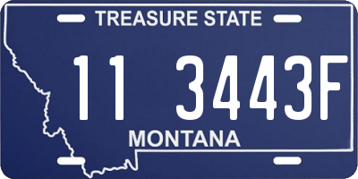 MT license plate 113443F