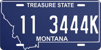 MT license plate 113444K