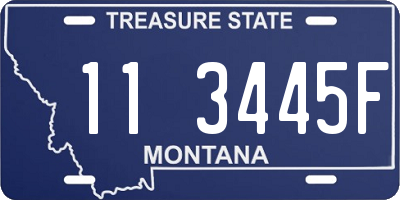 MT license plate 113445F