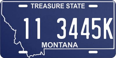 MT license plate 113445K