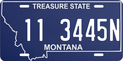 MT license plate 113445N