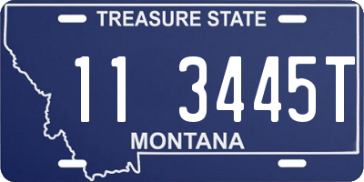 MT license plate 113445T