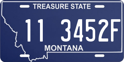 MT license plate 113452F