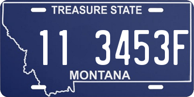 MT license plate 113453F