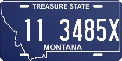 MT license plate 113485X