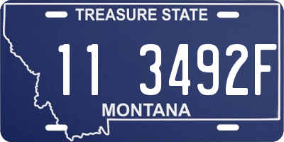 MT license plate 113492F