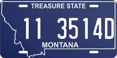 MT license plate 113514D