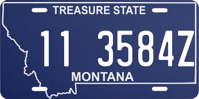 MT license plate 113584Z