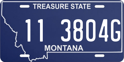 MT license plate 113804G