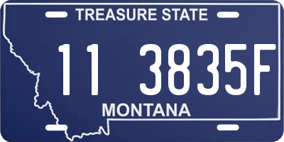 MT license plate 113835F