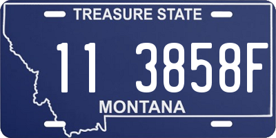 MT license plate 113858F