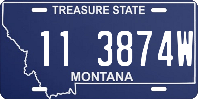 MT license plate 113874W